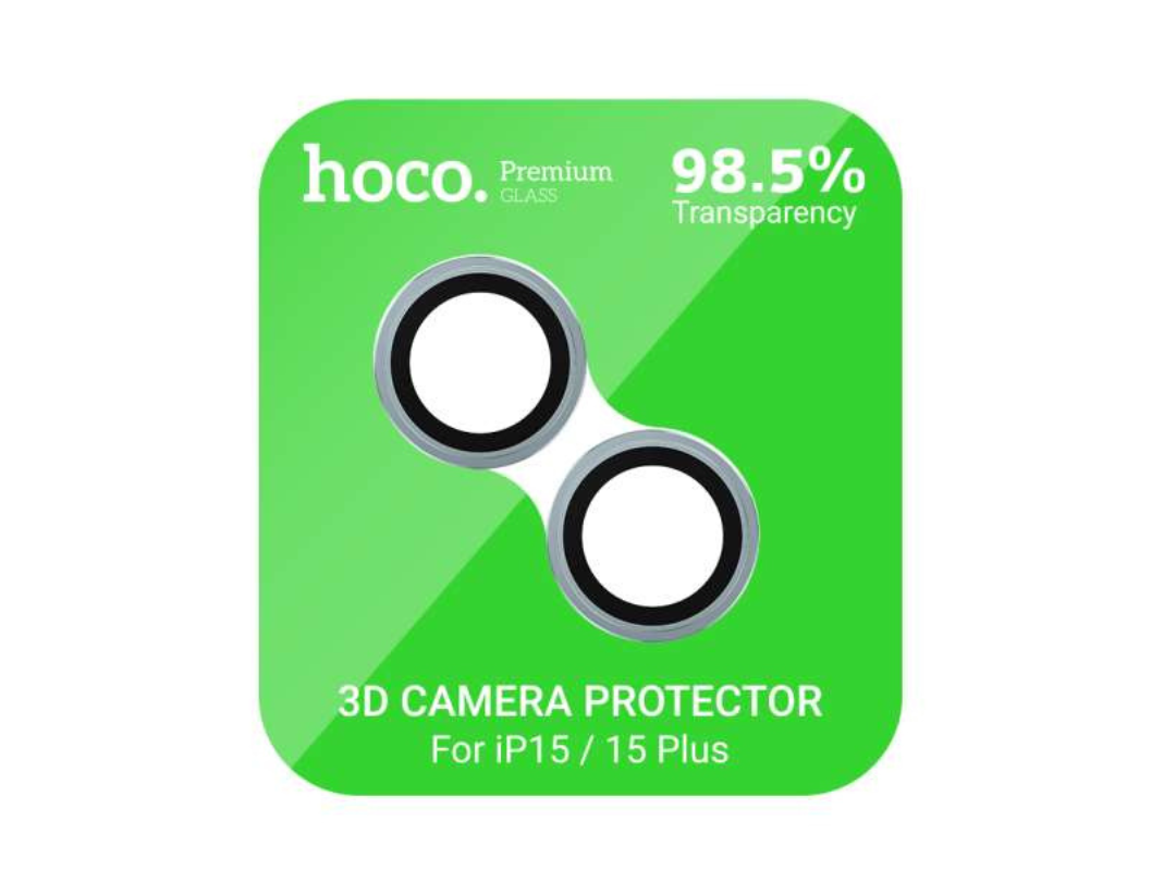 HOCO Crystal Clear HD 3D Lens Glass for iPhone 16 Pro & Max - Silver HOCO Crystal Clear HD 3D Lens Glass for iPhone 16 Pro & Max - Silver